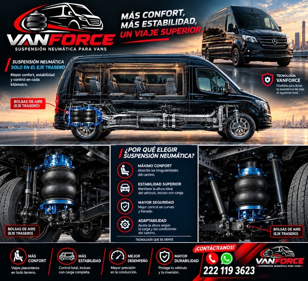 VanForce - ¿Por qué elegir suspensión neumática? Más confort, más estabilidad, un viaje superior